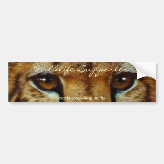 CHEETAH EYES Wildlife Supporter BUMPERSTICKER (Voorkant)
