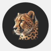 Cheetah Face Animal Ronde Sticker (Voorkant)