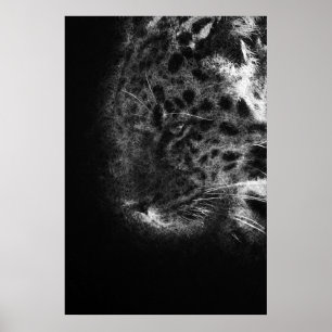 Cheetah Face Close-up decoratieve schetskunst Poster