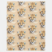 Cheetah Face Fleece Deken (Voorkant)