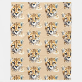 Cheetah Face Fleece Deken