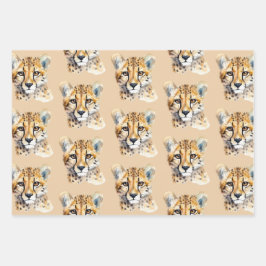 Cheetah Face Inpakpapier Vel
