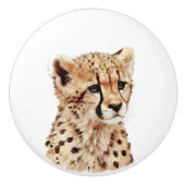 Cheetah Face Keramische Knop (Voorkant)