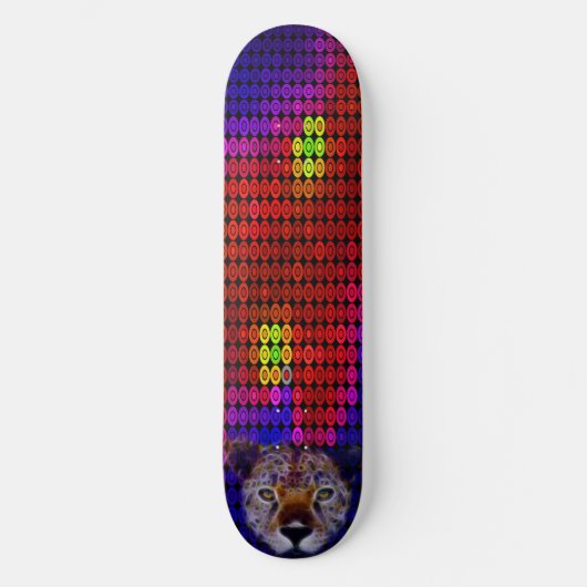 Cheetah Face Mosaic Skateboard Deck (Voorkant)
