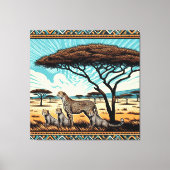 Cheetah familie in de Serengeti Canvas Afdruk (Voorkant)