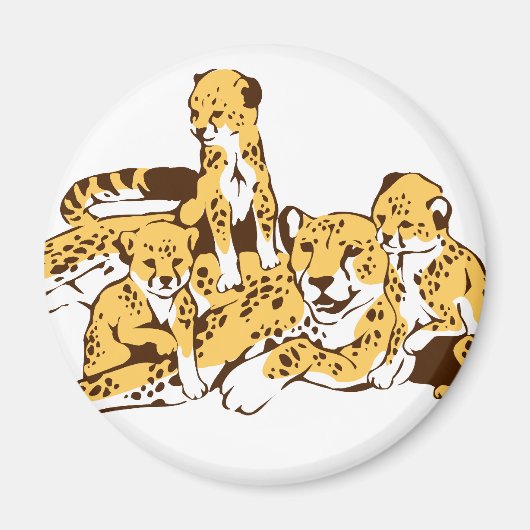 Cheetah Family Magneet (Voorkant)
