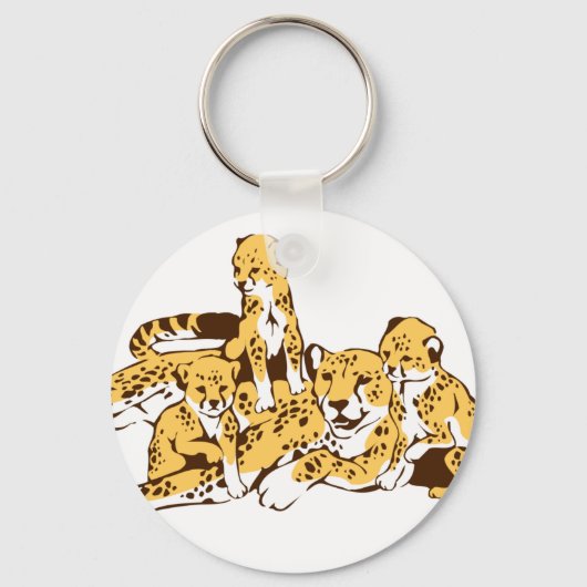 Cheetah Family Sleutelhanger (Voorkant)