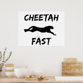 Cheetah Fast Funny Running Poster Wall Art (Keuken)