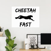 Cheetah Fast Funny Running Poster Wall Art (Thuiskantoor)