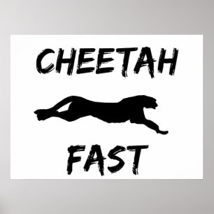 Cheetah Fast Funny Running Poster Wall Art