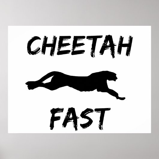 Cheetah Fast Funny Running Poster Wall Art (Voorkant)