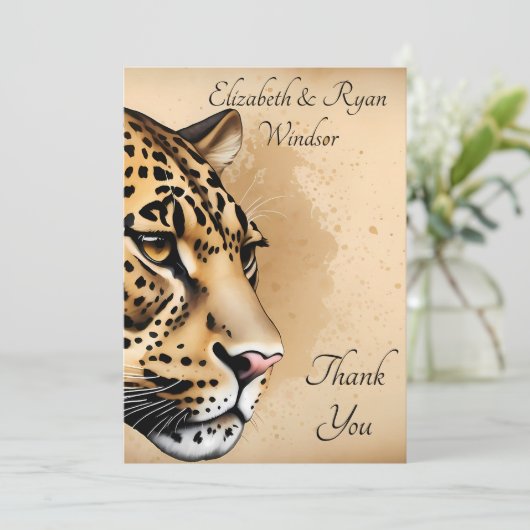 Cheetah Flat Dank je wel kaart (Staand voorkant)