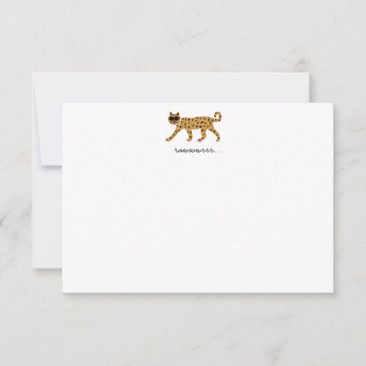 Cheetah Flat Notecard Bedankkaart (Voorkant)