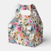 Cheetah Floral Boho Waterverf Pattern Bedankdoosjes (Achterkant)