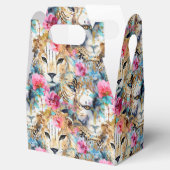 Cheetah Floral Boho Waterverf Pattern Bedankdoosjes (Geopend)