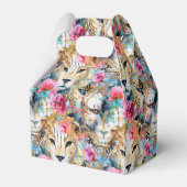 Cheetah Floral Boho Waterverf Pattern Bedankdoosjes (Voorkant Zijde)