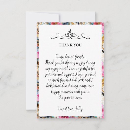 Cheetah Floral Boho Waterverf Pattern Bedankkaart (Voorkant)