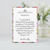 Cheetah Floral Boho Waterverf Pattern Bedankkaart (Staand voorkant)