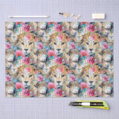 Cheetah Floral Boho Waterverf Pattern Tissuepapier (Craft)
