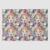 Cheetah Floral Boho Waterverf Pattern Tissuepapier (Voorkant)