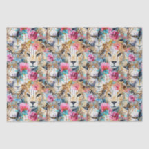 Cheetah Floral Boho Waterverf Pattern
