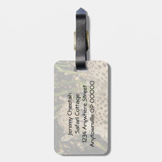 Cheetah-foto Bagagelabel (Achterkant verticaal)