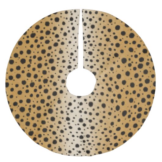 Cheetah Fur Realistic Exotic Animal Print Luxe Kerstboom Rok (Voorkant)