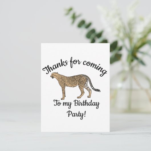 Cheetah Gelukkige Verjaardag Bedankkaart (Staand voorkant)