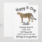 Cheetah Gelukkige Verjaardag Kaart (Voorkant / Achterkant)