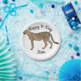 Cheetah Gelukkige Verjaardag Papieren Bordje