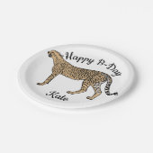 Cheetah Gelukkige Verjaardag Papieren Bordje (Gekanteld)