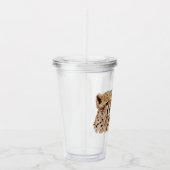 Cheetah gezicht gepersonaliseerd acryl drinkbeker (Rechts)