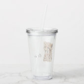 Cheetah gezicht gepersonaliseerd acryl drinkbeker (Achterkant)