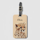 Cheetah gezicht gepersonaliseerd bagagelabel (Voorkant (verticaal))