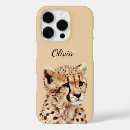 Cheetah gezicht gepersonaliseerd iPhone 16 pro hoesje