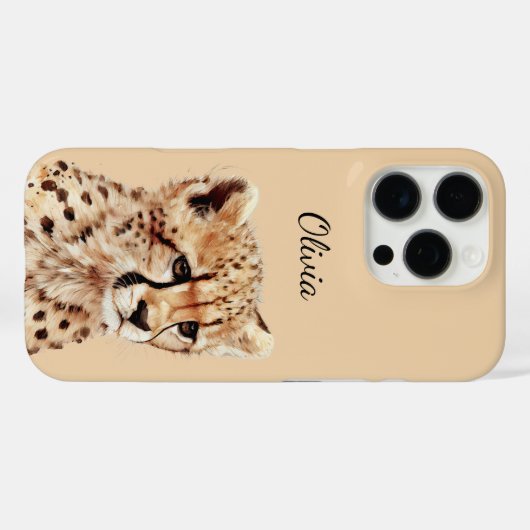 Cheetah gezicht gepersonaliseerd Case-Mate iPhone case (Achterkant (horizontaal))