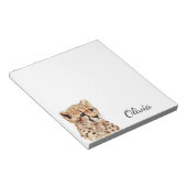 Cheetah gezicht gepersonaliseerd notitieblok (Schuin)