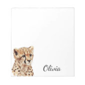 Cheetah gezicht gepersonaliseerd notitieblok (Voorkant)