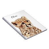 Cheetah gezicht gepersonaliseerd notitieboek (Rechterzijde)