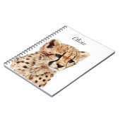 Cheetah gezicht gepersonaliseerd notitieboek (Linkerzijde)