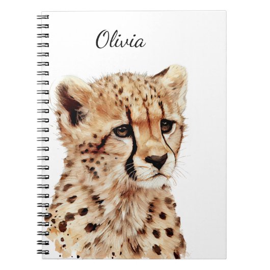 Cheetah gezicht gepersonaliseerd notitieboek (Voorkant)