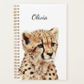 Cheetah gezicht gepersonaliseerd planner (Voorkant)