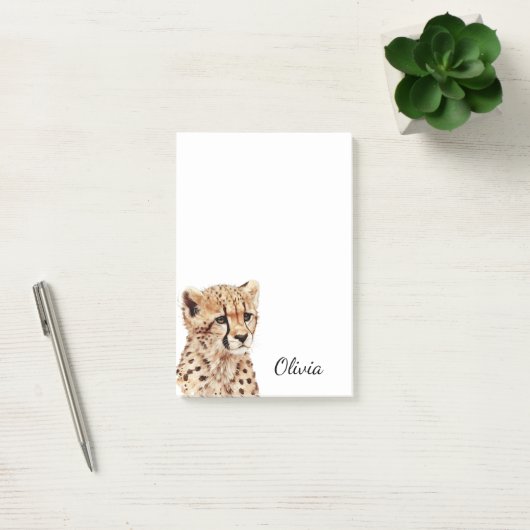 Cheetah gezicht gepersonaliseerd post-it® notes (Kantoor)