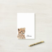 Cheetah gezicht gepersonaliseerd post-it® notes (Op bureau)