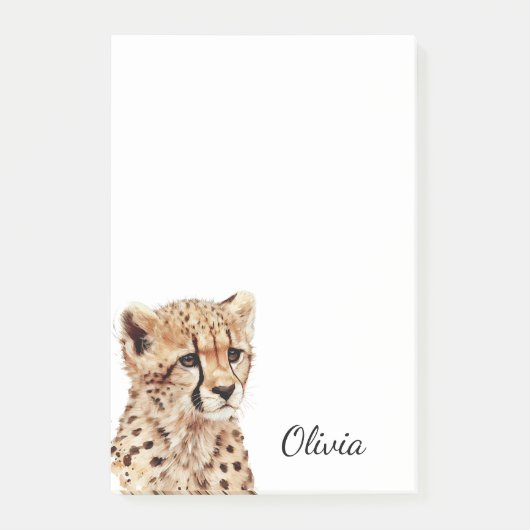 Cheetah gezicht gepersonaliseerd post-it® notes (Voorkant)