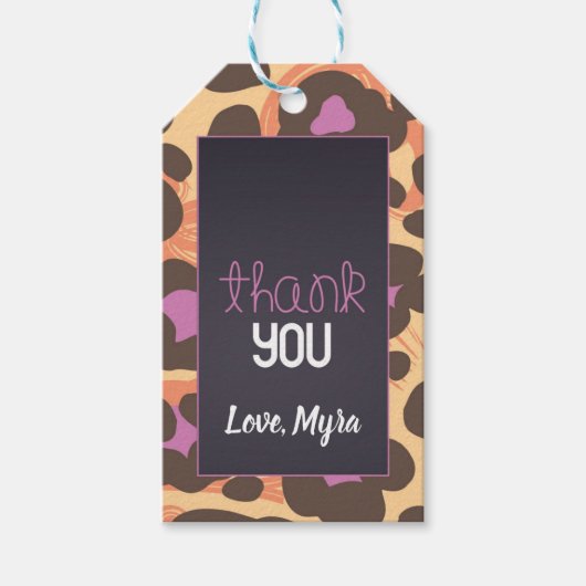 Cheetah Gift Label Cadeaulabel (Voorkant)