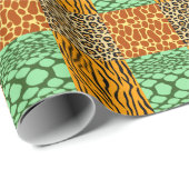 Cheetah, Giraffe, Tijger en Snake Cadeaupapier (Rol Hoek)