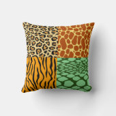 Cheetah, Giraffe, Tijger en Snake Kussen (Achterkant)