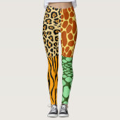 Cheetah, Giraffe, Tijger en Snake Leggings (Voorkant)