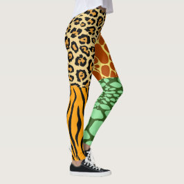 Cheetah, Giraffe, Tijger en Snake Leggings